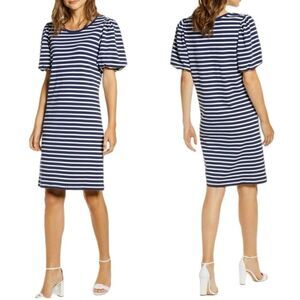 Rachel Parcell Stripe Bubble Sleeve T-Shirt Dress